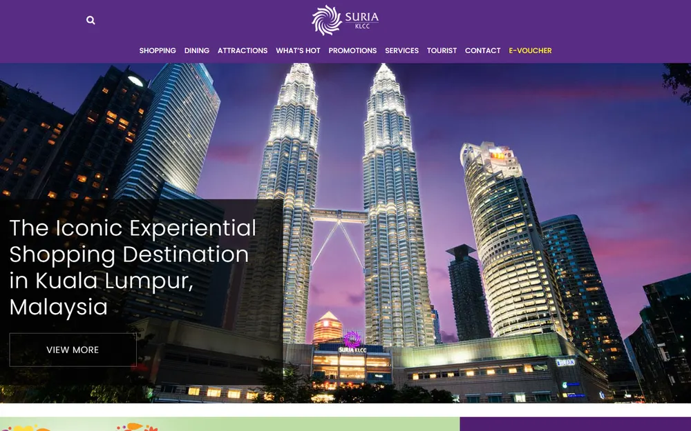Suria KLCC website homepage