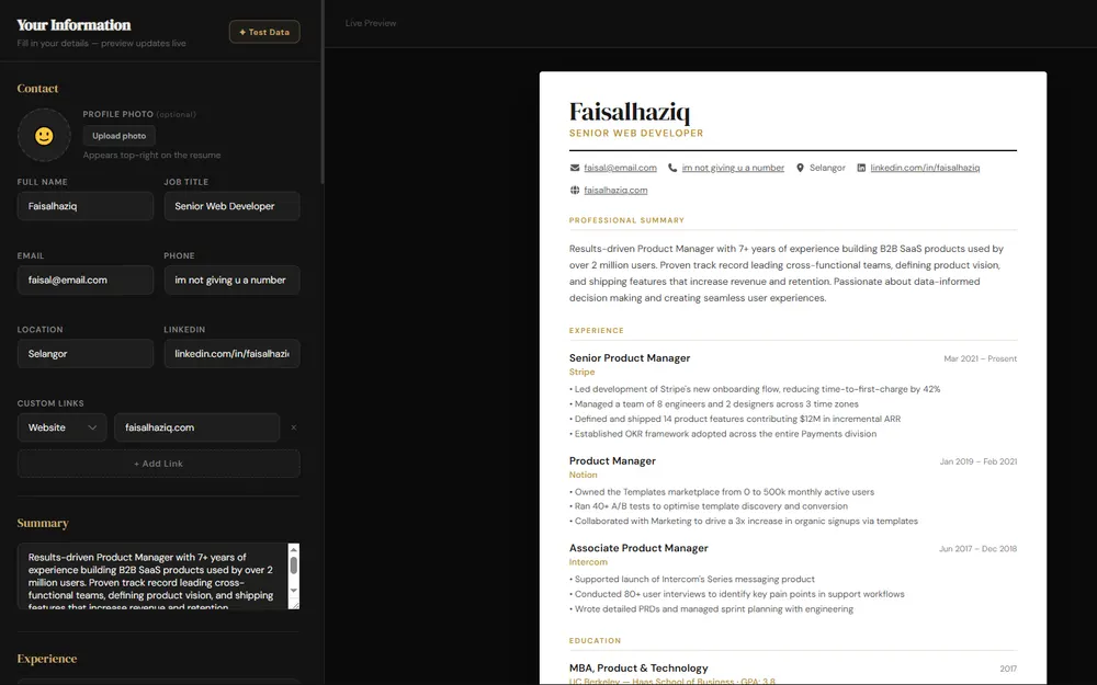 Buat Resume Je resume builder